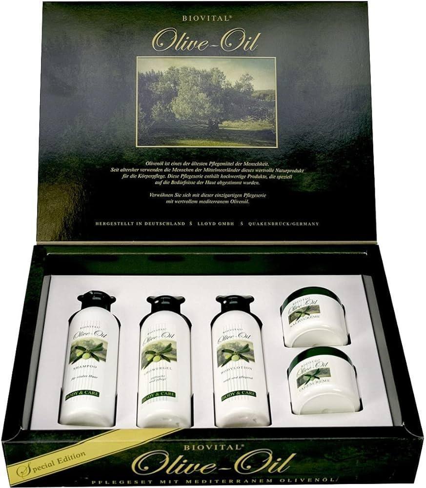 Kit de champú y cuidado de la piel con aceite de oliva mediterráneo