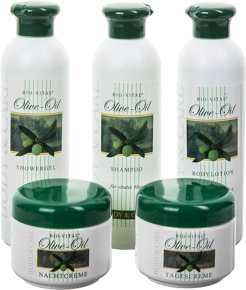 Kit de champú y cuidado de la piel con aceite de oliva mediterráneo